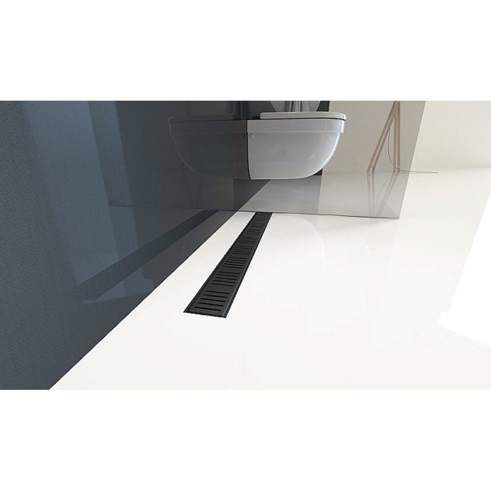 Душевой лоток AlcaPlast APZ10BLACK 550 с решеткой и опорами 55 см