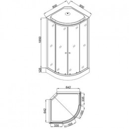 Душевая кабина Loranto 90x90x215 поддон 13 см, 4 мм прозрачное стекло с рисунком "мозайка" (CS-900-13ТМ/М)