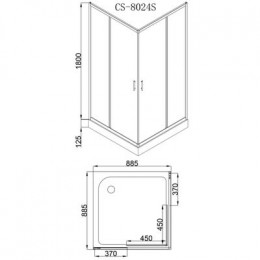 Душевое ограждение Loranto 90х90х195, поддон 13 см (CS-8024S)