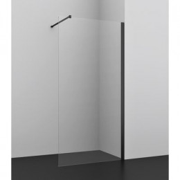 Душевое ограждение AZARIO FELTON 100х200 walk-in, прозрачное cтекло 8 мм с покрытием easy clean, черный матовый профиль (AZ-151S 100)