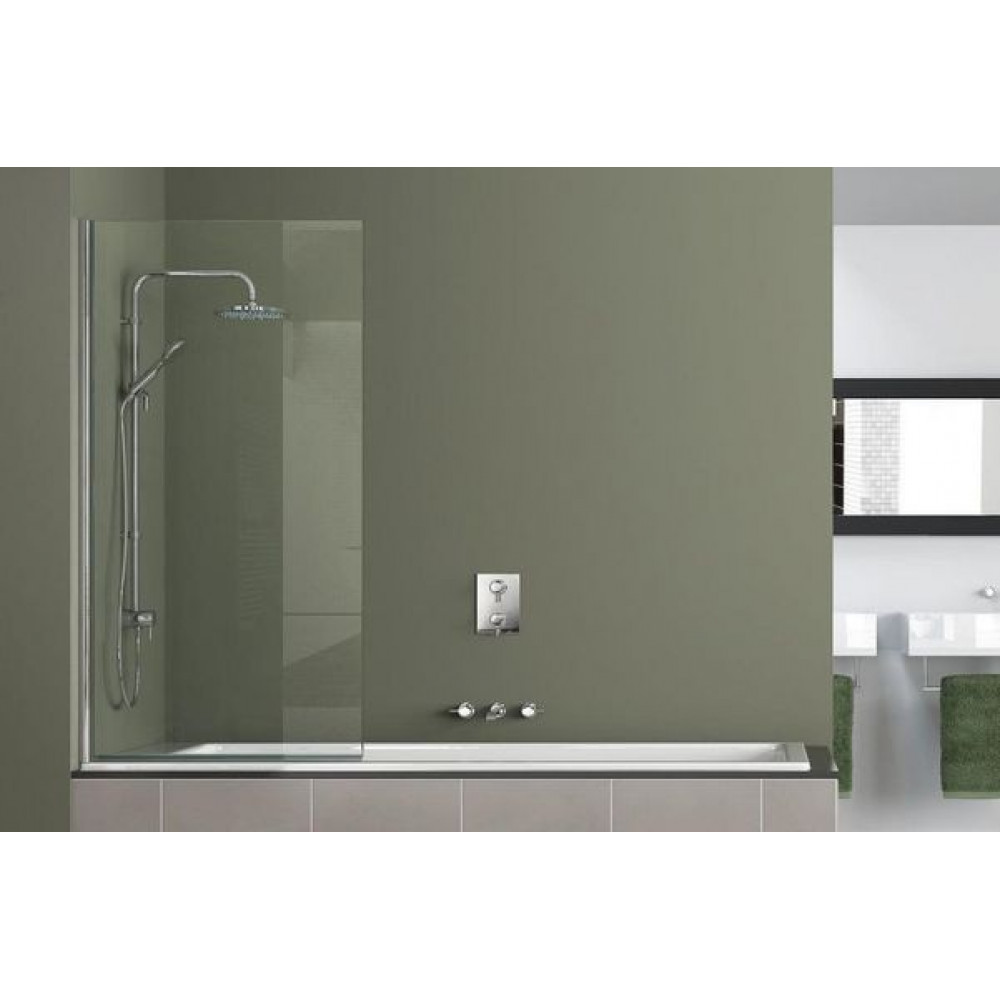 Шторка для ванны Azario MERRIT 800х1400, прозрачное стекло 6 мм, покрытие EASY CLEAN, цвет профиля серебро (AZ-NF6211-1 800)