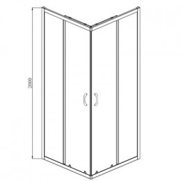 Душевое ограждение AZARIO 1000х1000х2000, БЕЗ ПОДДОНА, прозрачное стекло 6 мм, цвет профиля черный (AZ-ND1142 1000 Black)