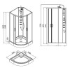 Душевая кабина Loranto NEO 100x100x(190+15) с низким поддоном 15см, прозрачное закаленное стекло 5 мм, задние стеклянные стенки белые, профиль черный-матовый (CS-21811-100)