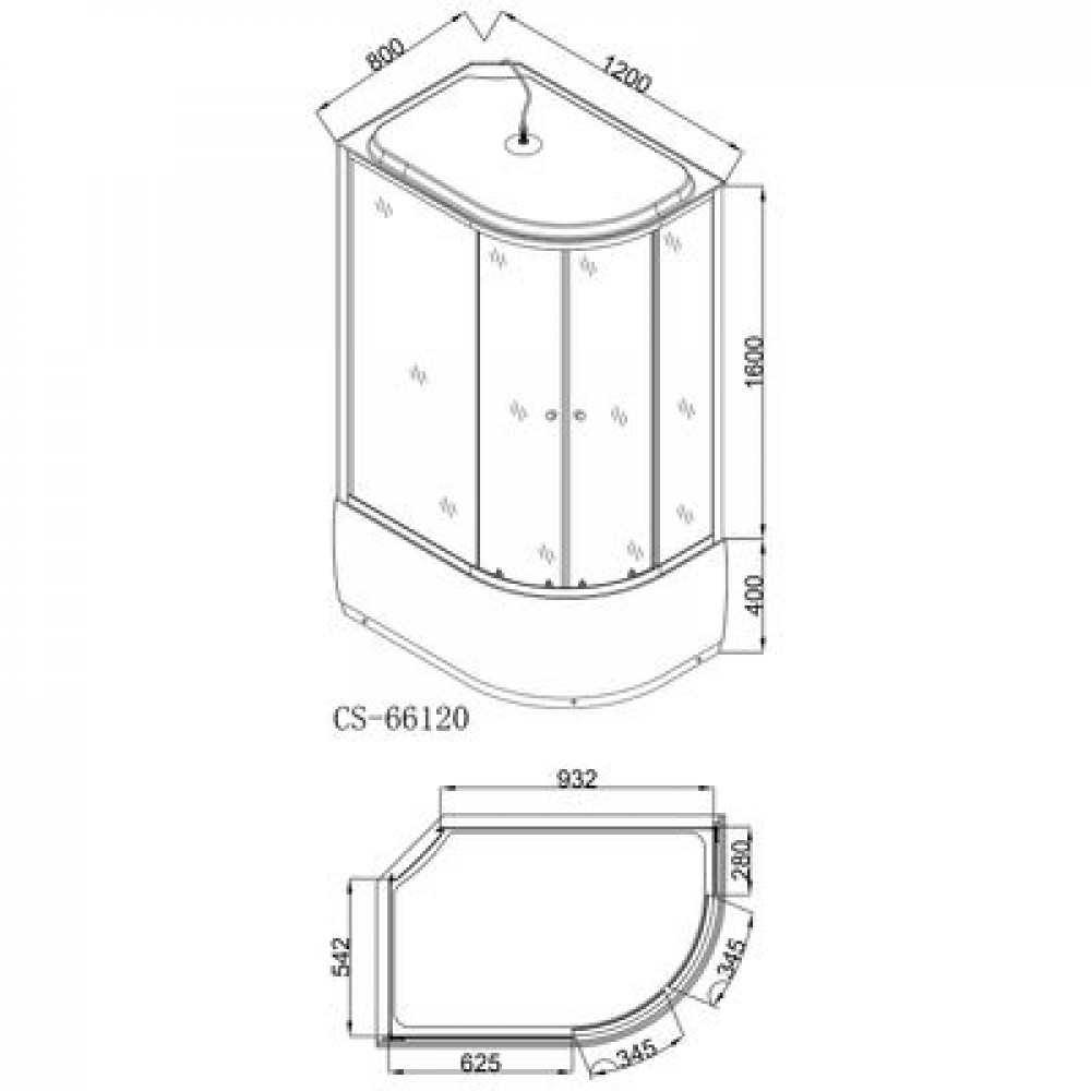 Душевая кабина Loranto 120х80х215, поддон 40 см (CS-66120L G)