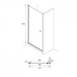 Душевое ограждение Roca Capital распашная дверь на профиле 100x195, черный (M4710016M)