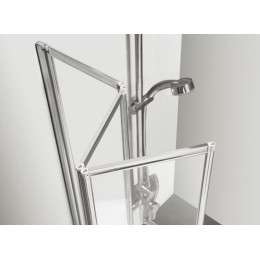 Шторка для ванны 3-х секционная, прозрачное стекло 4 мм, цвет профиля хром, 1000х1500, AZARIO PRESTON (AZ-NFC6433 1000)