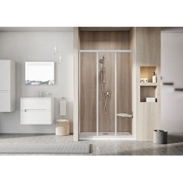 Душевая дверь Supernova ASDP3-130 белая+Гpапе