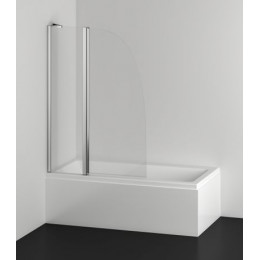 Шторка для ванны, хром, прозрачное стекло 6 мм, 100*140, Azario BOSTON (AZ-142)