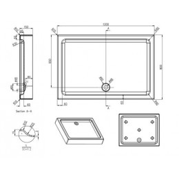 Душевой поддон Azario 800х1200х150 R/L, для VANCOUVER 1131/VICTORIA 1131
