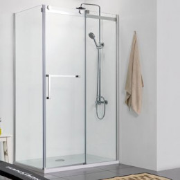 Душевое ограждение Azario VANCOUVER 900х1200х2000 R БЕЗ ПОДДОНА прозрачное стекло 8 мм, цвет профиля серебро (AZ-NKF1131-R 900)