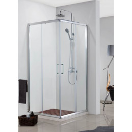 Душевое ограждение Azario GREENWOOD 1100х1100х1850, БЕЗ ПОДДОНА, прозрачное стекло 6 мм, цвет профиля серебро (AZ-NNE1142 1100)