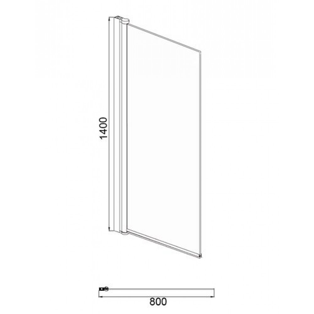 Шторка для ванны Azario MERRIT 800х1400, прозрачное стекло 6 мм, покрытие EASY CLEAN, цвет профиля черный (AZ-NF6211-1 800 BLACK)