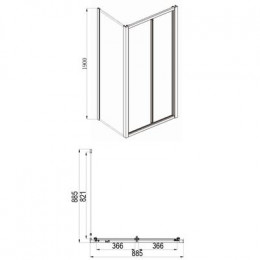 Душевое ограждение Azario TORONTO 900х900х1900, без поддона, прозрачное стекло 5 мм, цвет профиля серебро (AZ-NAA1432B 900)