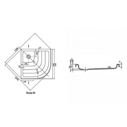 Душевой поддон Ravak RONDA-90 EX белый