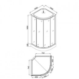Душевая кабина Loranto 100х100х215 поддон 13см, белый кирпичный узор, матовое стекло 4мм, профиль хром (CS661013FW100)