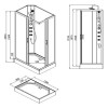Душевая кабина Loranto NEO 120x80x(190+15) с низким поддоном 15см, прозрачное закаленное стекло 5 мм, задние стеклянные стенки белые, профиль черный-матовый (CS-21813)