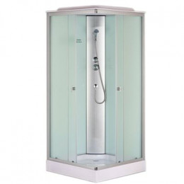 Душевая кабина Loranto CS-6491F(CS-8072) 90х90х215, белая, квадратная, стекло 4мм, поддон 13см