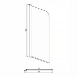 Душевая шторка, прозрачное стекло 6 мм, профиль серебро, 800х1400, Azario MERRIT (NF6211 800)