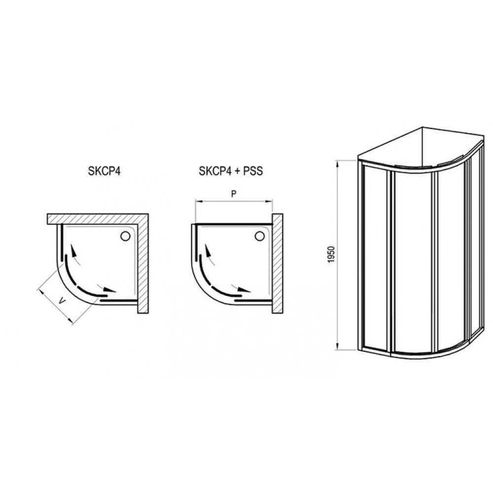 Душевой уголок Ravak Supernova SKCP4-80 80x80 витраж пластик Pearl, профиль Белый (3114O10211)