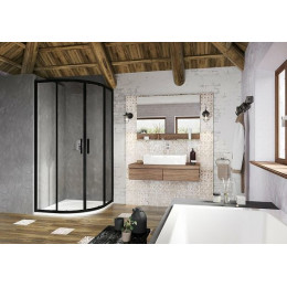 Душевой уголок Ravak Blix BLSCP4-90 90x90 стекло Transparent, профиль Черный (X3BM70300Z1)