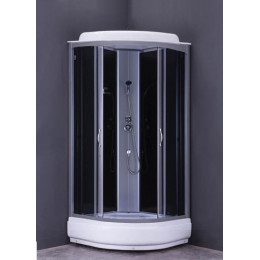 Душевая кабина LORANTO CS-6610-25 G 100х100х215 прозрачное стекло 4мм, поддон 25 см, черная