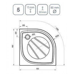 Душевой поддон из искусственного камня Ravak Elipso Pro 90х90 Черный матовый (XA237701010BM)