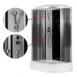 Душевая кабина Loranto 120x80x215 левая, поддон 13 см, 4 мм прозрачное стекло с рисунком "мозайка" (CS-1200-13ТМ/М L)