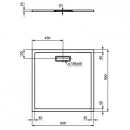Душевой поддон Ideal Standard ULTRAFLAT NEW 900x900x25 ультратонкий, акриловый квадратный, черный (T4467V3)