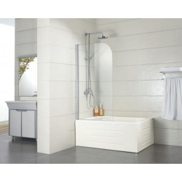 Шторка для ванны, прозрачное стекло 5 мм, покрытие Easy Clean, цвет профиля серебро, 800х1400, Azario MERRIT (AZ-NF6211 800)