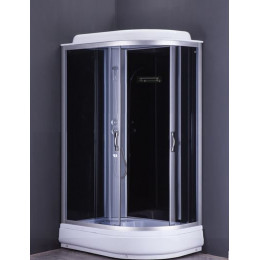 Душевая кабина LORANTO 120х80х215 левосторонняя, поддон 20 см, прозрачное стекло 4 мм, черная (CS-66120-20 L G)