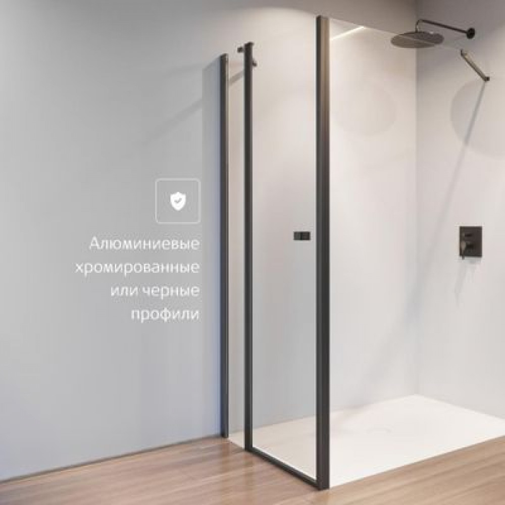 Душевое ограждение Roca Capital фронтальная панель с распашной дверью на профиле 100x195, черный (M4610016M)