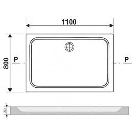 Душевой поддон Ravak GIGANT PRO 110х80 CHROME белый