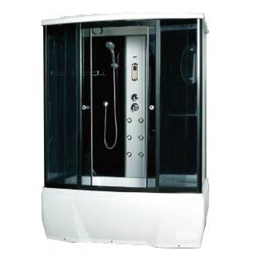 Душевая кабина с тропическим душем Loranto CS 77-3 A 150x85x215 см черная дверь раздвижная