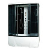 Душевая кабина с тропическим душем Loranto CS 77-3 A 150x85x215 см черная дверь раздвижная