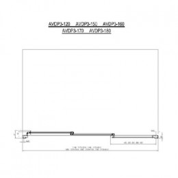 Шторка для ванны, профиль белый, цвет стекла "Потоки дождя", Ravak AVDP3-160