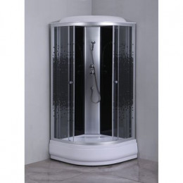 Душевая кабина Loranto 80х80х215 поддон 25см, мозаичный узор, прозрачное стекло 4мм, профиль хром (CS668025K80)