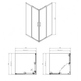Душевое ограждение Azario SEATTLE 80х80х195 хром, 6мм прозрачное стекло