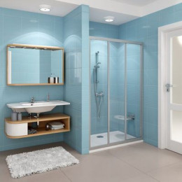 Душевая дверь раздвижная Ravak Supernova ASDP3-90 сатин+транспарент (00V70U02Z1)