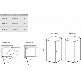 Душевая дверь Ravak Chrome CRV1-80 распашная, стекло Transparent, профиль Хром (1QV40C01Z1)