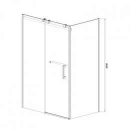 Душевое ограждение Azario VANCOUVER 800х1200х2000 L, без поддона, прозрачное стекло 8 мм, цвет профиля серебро (AZ-NKF1131 L 800)