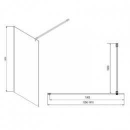 Душевая перегородка Azario CHICAGO Walk-in 1400x1950 прозрачное стекло 8 мм, покрытие EASY CLEAN, цвет профиля серебро (AZ-NAR6310 1400)
