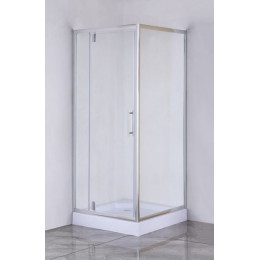 Душевое ограждение LORANTO 90х90х200 R/L c низким поддоном 13см, прозрачное закаленное стекло 6мм, профиль хром (CS-604C 90)