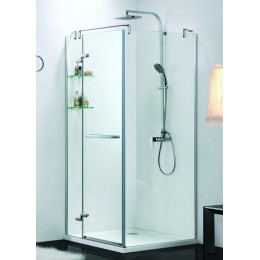 Душевое ограждение Azario MONTREAL 900х900х2000 L, со стеклянной полкой, без поддона, прозрачное стекло 8 мм, цвет профиля серебро (AZ-NWG1231-L)