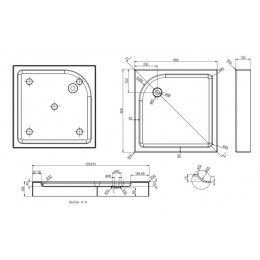 Душевой поддон Azario 900х900х150 L/R, для GREENWOOD 900/MONTREAL 1231 900. NAG 1221 900