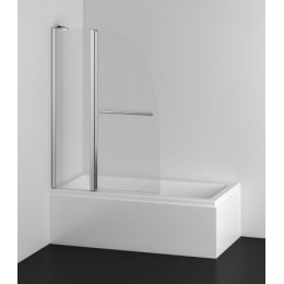 Шторка для ванны с поручнем, хром, прозрачное стекло 6 мм, 100х140, Azario BOSTON (AZ-142TB)