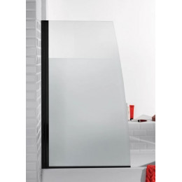 Шторка на ванну, стекло матовое, профиль черный, 80х145, Jacob Delafon Serenity (E4933-BL)