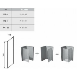 Душевая стенка Ravak Pivot PPS-100 профиль Черный стекло Transparent (90GA0300Z1