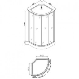 Душевая кабина Loranto 80х80х215 поддон 13см, белый кирпичный узор, матовое стекло 4мм, профиль хром (CS668013FW80)