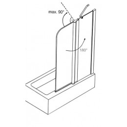 Шторка для ванны, прозрачное стекло 6 мм, покрытие Easy Clean, цвет профиля серебро, 1100х1400, Azario MERRIT (AZ-NF6221 1100)