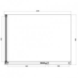 Душевое ограждение Azario ONTARIO 900х1200х2000 L, без поддона, прозрачное стекло 8 мм с узором, цвет профиля золото (AZ-NBB1231-L 900 GOLD)